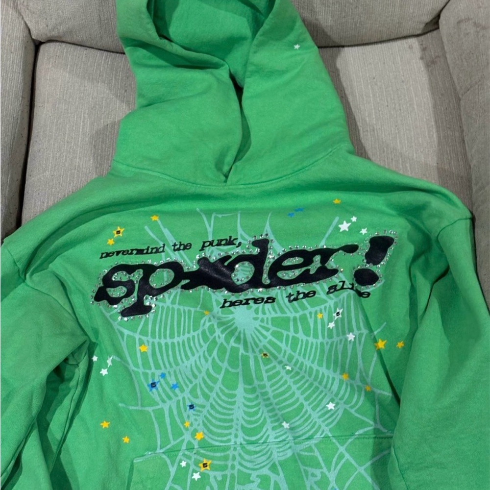 Green Spider Graphic men Hoodie - Unbranded